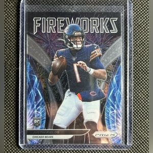 2021 Panini Prizm Justin Fields Fireworks RC Rookie Chicago Bears #F-24